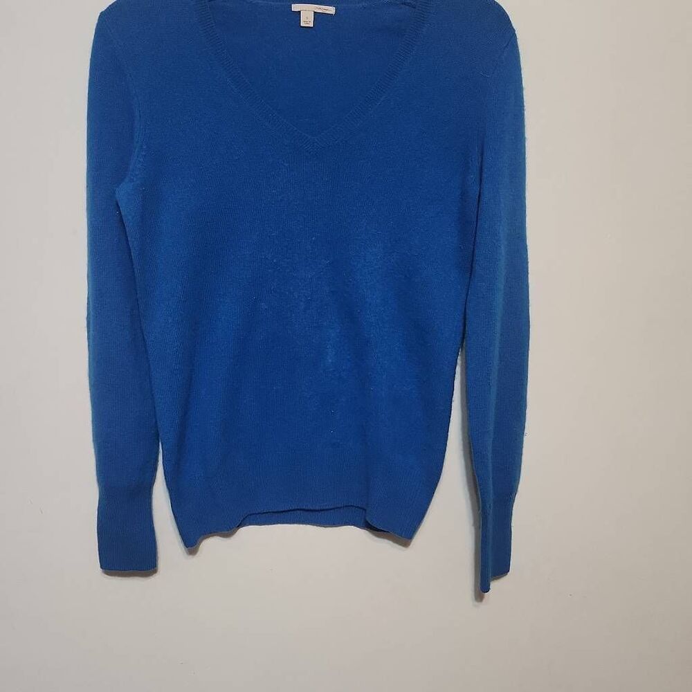 Halogen Blue 100% Cashmere V-neck Sweater Womens Size Small